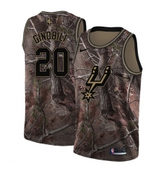 Youth Nike San Antonio Spurs #20 Manu Ginobili Swingman Camo Realtree Collection NBA Jersey