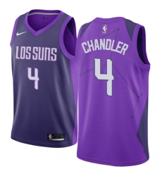 Men's Nike Phoenix Suns #4 Tyson Chandler Authentic Purple NBA Jersey - City Edition