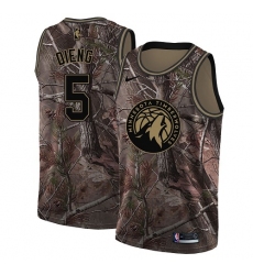 Men's Nike Minnesota Timberwolves #5 Gorgui Dieng Swingman Camo Realtree Collection NBA Jersey