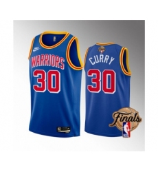 Men's Golden State Warriors #30 Stephen Curry 2022 Royal NBA Finals Stitched Jersey