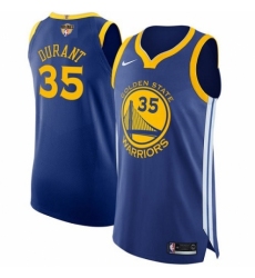 Men's Nike Golden State Warriors #35 Kevin Durant Authentic Royal Blue Road 2018 NBA Finals Bound NBA Jersey - Icon Edition