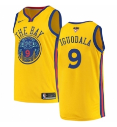 Men's Nike Golden State Warriors #9 Andre Iguodala Authentic Gold 2018 NBA Finals Bound NBA Jersey - City Edition