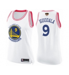 Women's Golden State Warriors #9 Andre Iguodala Swingman White Pink Fashion 2019 Basketball Finals Bound Basketball Jersey