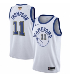 Women's Nike Golden State Warriors #11 Klay Thompson Authentic White Hardwood Classics 2018 NBA Finals Bound NBA Jersey