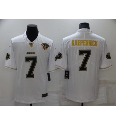 Men's San Francisco 49ers #7 Colin Kaepernick Nike White-Gold Limited Throwback Jersey