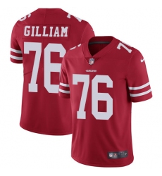 Youth Nike San Francisco 49ers #76 Garry Gilliam Red Team Color Vapor Untouchable Limited Player NFL Jersey