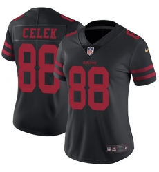 Women's Nike San Francisco 49ers #88 Garrett Celek Black Vapor Untouchable Limited Player NFL Jersey
