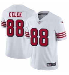 Youth Nike San Francisco 49ers #88 Garrett Celek Limited White Rush Vapor Untouchable NFL Jersey