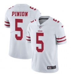 Men's Nike San Francisco 49ers #5 Bradley Pinion White Vapor Untouchable Limited Player NFL Jersey