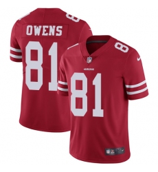 Men's Nike San Francisco 49ers #81 Terrell Owens Red Team Color Vapor Untouchable Limited Player NFL Jersey