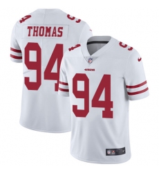 Men's Nike San Francisco 49ers #94 Solomon Thomas White Vapor Untouchable Limited Player NFL Jersey