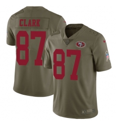 Men's Nike San Francisco 49ers #87 Dwight Clark Limited Olive 2017 Salute to Service NFL Jersey