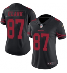 Women's Nike San Francisco 49ers #87 Dwight Clark Limited Black Rush Vapor Untouchable NFL Jersey