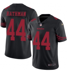 Men's Nike San Francisco 49ers #44 Tom Rathman Limited Black Rush Vapor Untouchable NFL Jersey