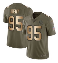 Men's Nike Chicago Bears #95 Richard Dent Limited Olive/Gold Salute to Service NFL Jersey
