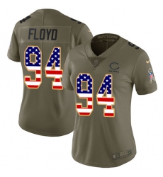 Women's Nike Chicago Bears #94 Leonard Floyd Limited Olive/USA Flag Salute to Service NFL Jersey