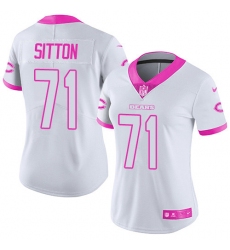 Women's Nike Chicago Bears #71 Josh Sitton Limited White/Pink Rush Fashion NFL Jersey