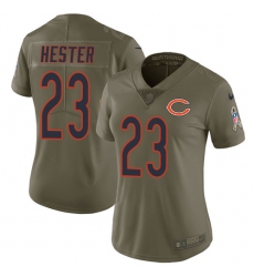Women's Nike Chicago Bears #23 Devin Hester Limited Olive 2017 Salute to Service NFL Jersey