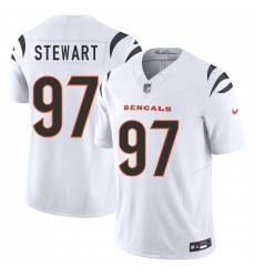 Men's Cincinnati Bengals #97 Shemar Stewart White 2025 Draft F.U.S.E. Vapor Untouchable Limited Football Stitched Jersey