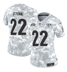 Women's Cincinnati Bengals #22 Geno Stone 2024 F.U.S.E Arctic Camo Salute To Service Limited Stitched Football Jersey(Run Small)
