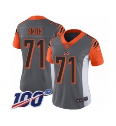 Women's Cincinnati Bengals #71 Andre Smith Limited Silver Inverted Legend 100th Season Football Jersey