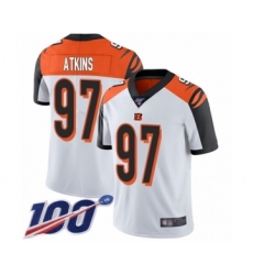 Men's Cincinnati Bengals #97 Geno Atkins White Vapor Untouchable Limited Player 100th Season Football Jersey