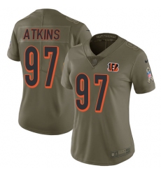 Women's Nike Cincinnati Bengals #97 Geno Atkins Limited Olive 2017 Salute to Service NFL Jersey
