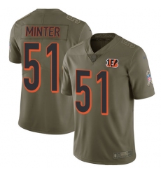 Youth Nike Cincinnati Bengals #51 Kevin Minter Limited Olive 2017 Salute to Service NFL Jersey