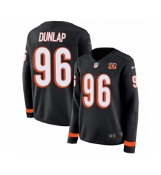 Women's Nike Cincinnati Bengals #96 Carlos Dunlap Limited Black Therma Long Sleeve NFL Jersey