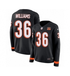 Women's Nike Cincinnati Bengals #36 Shawn Williams Limited Black Therma Long Sleeve NFL Jersey