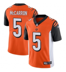 Youth Nike Cincinnati Bengals #5 AJ McCarron Vapor Untouchable Limited Orange Alternate NFL Jersey