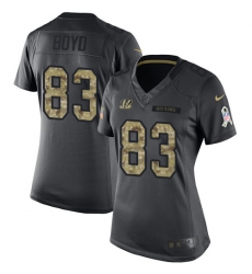Women's Nike Cincinnati Bengals #83 Tyler Boyd Limited Black 2016 Salute to Service NFL Jersey