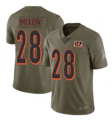 Men's Nike Cincinnati Bengals #28 Joe Mixon Limited Olive 2017 Salute to Service NFL Jersey