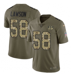 Youth Nike Cincinnati Bengals #58 Carl Lawson Limited Olive/Camo 2017 Salute to Service NFL Jersey