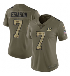 Women's Nike Cincinnati Bengals #7 Boomer Esiason Limited Olive/Camo 2017 Salute to Service NFL Jersey