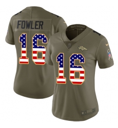 Women's Nike Denver Broncos #16 Bennie Fowler Limited Olive/USA Flag 2017 Salute to Service NFL Jersey