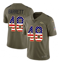 Men's Nike Denver Broncos #48 Shaquil Barrett Limited Olive/USA Flag 2017 Salute to Service NFL Jersey