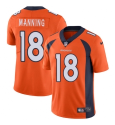 Men's Nike Denver Broncos #18 Peyton Manning Orange Team Color Vapor Untouchable Limited Player NFL Jersey