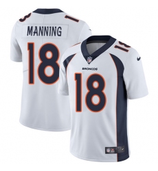 Men's Nike Denver Broncos #18 Peyton Manning White Vapor Untouchable Limited Player NFL Jersey