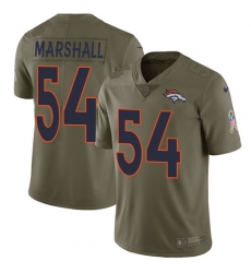 Men's Nike Denver Broncos #54 Brandon Marshall Limited Olive 2017 Salute to Service NFL Jersey