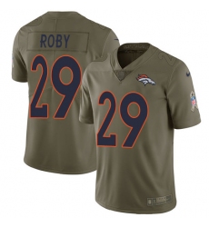 Men's Nike Denver Broncos #29 Bradley Roby Limited Olive 2017 Salute to Service NFL Jersey