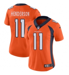 Women's Nike Denver Broncos #11 Carlos Henderson Orange Team Color Vapor Untouchable Limited Player NFL Jersey