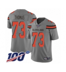 Youth Cleveland Browns #73 Joe Thomas Limited Gray Inverted Legend 100th Season Football Jersey