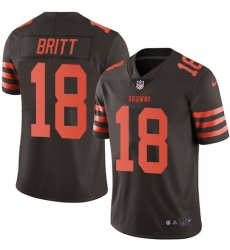 Youth Nike Cleveland Browns #18 Kenny Britt Limited Brown Rush Vapor Untouchable NFL Jersey