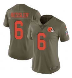 Women's Nike Cleveland Browns #6 Cody Kessler Limited Olive 2017 Salute to Service NFL Jersey