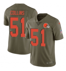 Men's Nike Cleveland Browns #51 Jamie Collins Limited Olive 2017 Salute to Service NFL Jersey