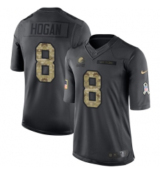 Men's Nike Cleveland Browns #8 Kevin Hogan Limited Black 2016 Salute to Service NFL Jersey