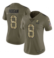 Women's Nike Cleveland Browns #8 Kevin Hogan Limited Olive/Camo 2017 Salute to Service NFL Jersey