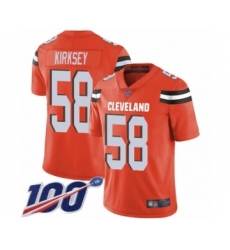 Men's Cleveland Browns #58 Christian Kirksey Orange Alternate Vapor Untouchable Limited Player 100th Season Football Jersey