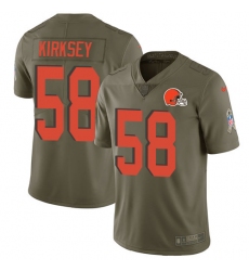 Youth Nike Cleveland Browns #58 Christian Kirksey Limited Olive 2017 Salute to Service NFL Jersey
